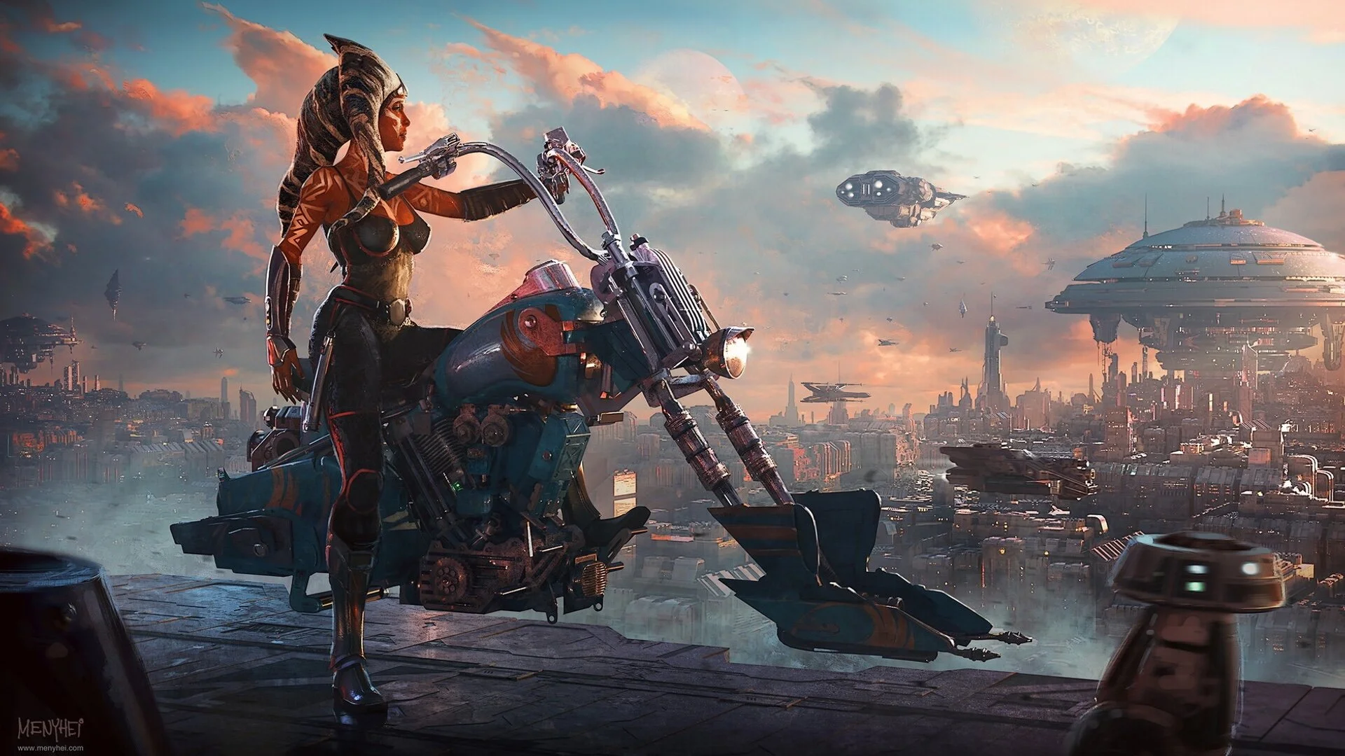 Rad STAR WARS Fan Art Shows Ahsoka Tano on Her Speeder Bike — GeekTyrant