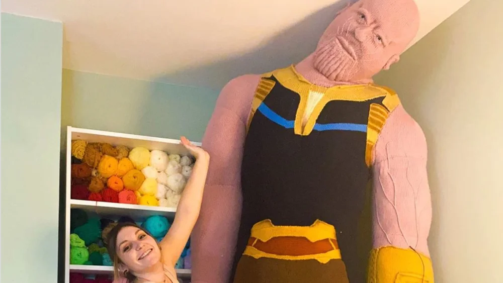 Marvel Fan Knits a Massive Life-Size Thanos Doll — GeekTyrant