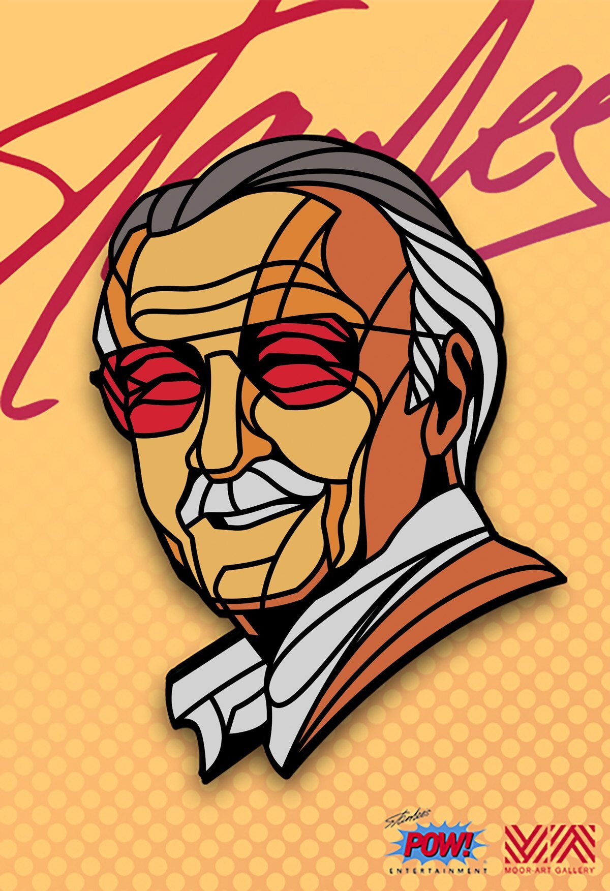 Pins and Poster Celebrating Stan Lee from Moor-Art Gallery — GeekTyrant
