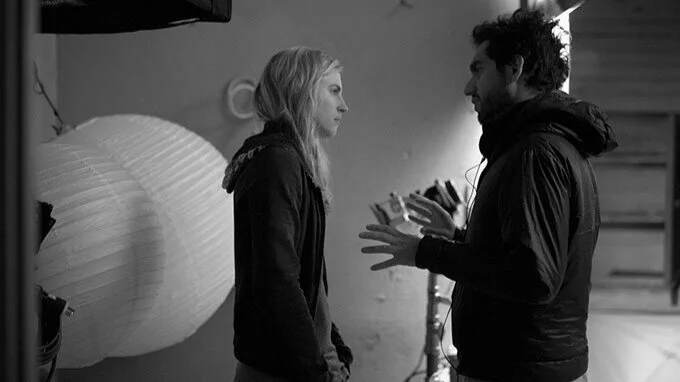 brit marling and zal batmanglij bts.jpg