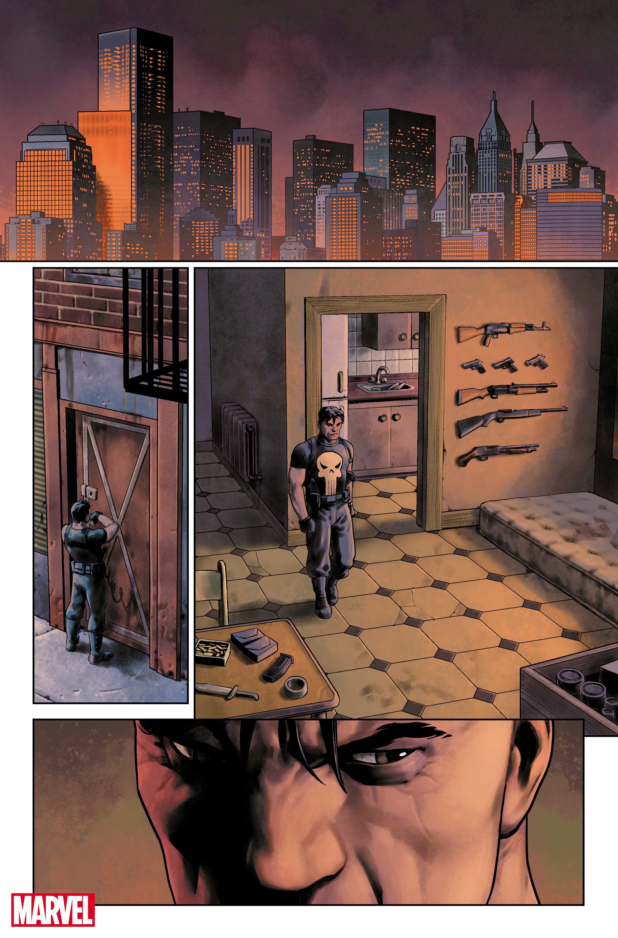 Marvel did NOT abandon the Punisher skull. Frank merely changed his costume to reflect his different state of mind in this story. Here is Ares (in the original skull) mourning the Frank