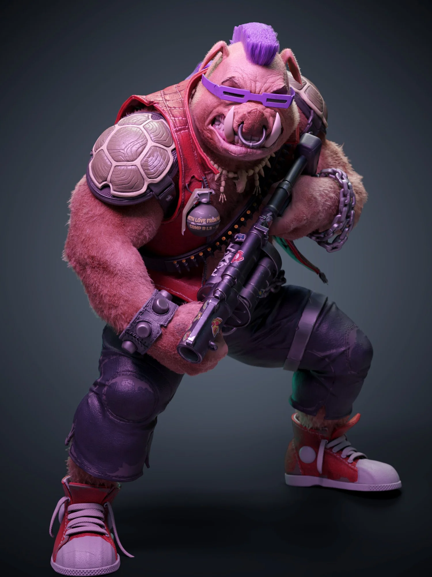 Fan Made TEENAGE MUTANT NINJA TURTLES Bebop Art and Animation