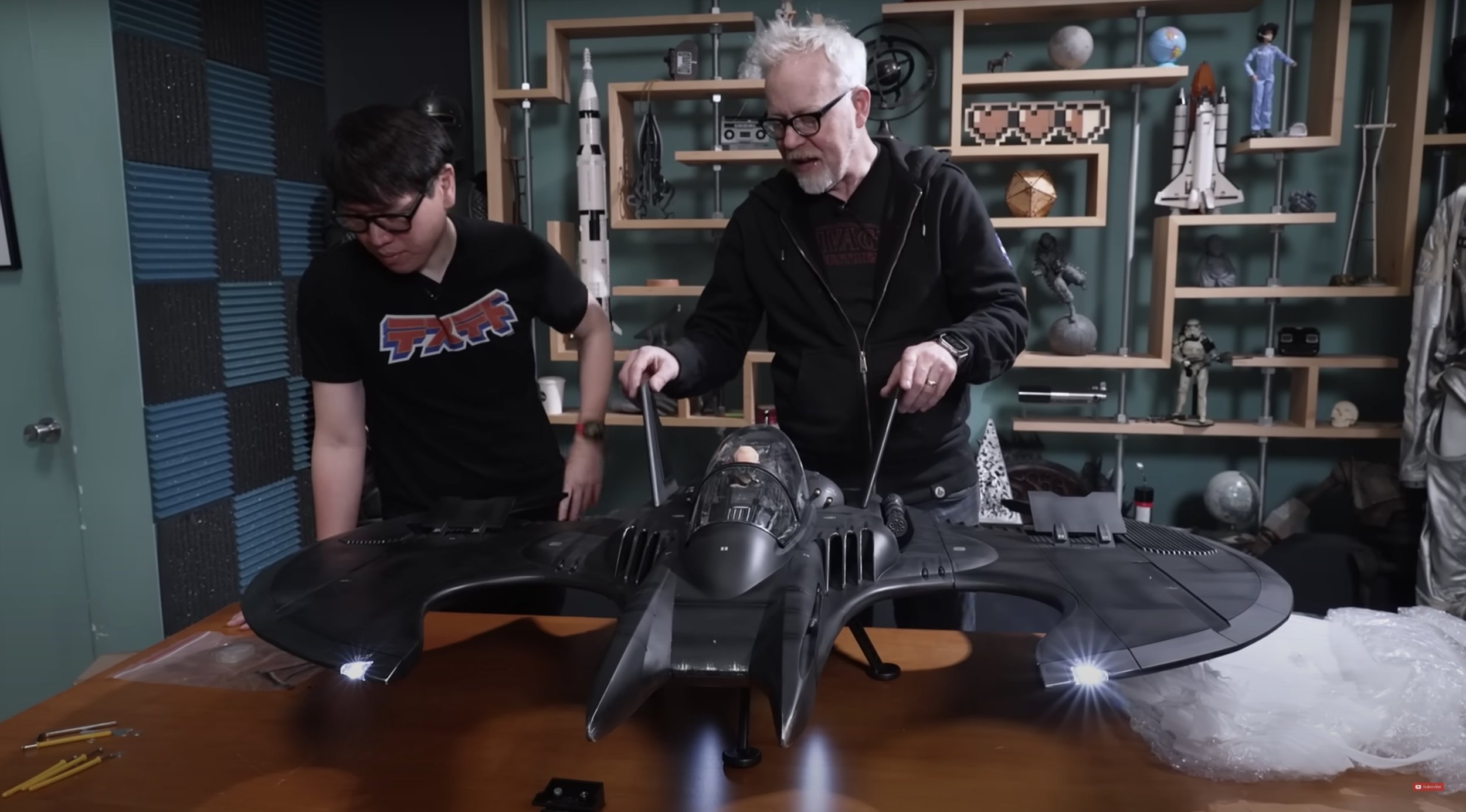 Adam Savage Shows Off His 1/6th Scale Batwing Collectible From Tim Burton's  BATMAN — GeekTyrant