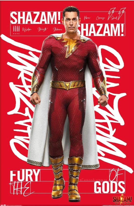 Social media: Zachary Levi unveils clean version of the (unofficial) Shazam!  Fury of the Gods poster shown at DC FanDome. : r/DC_Cinematic