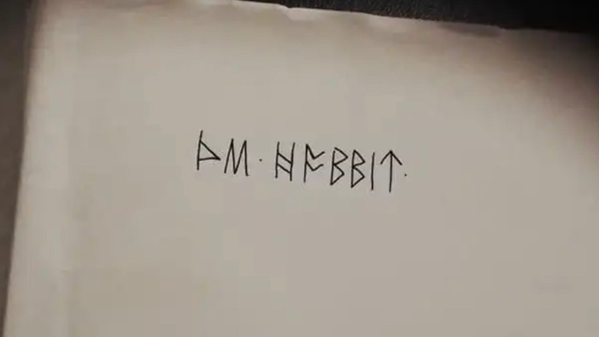 The son translates THE HOBBIT into dwarven runes of Erebor for his father for Christmas The son translates THE HOBBIT into dwarven runes of Erebor for his father for Christmas