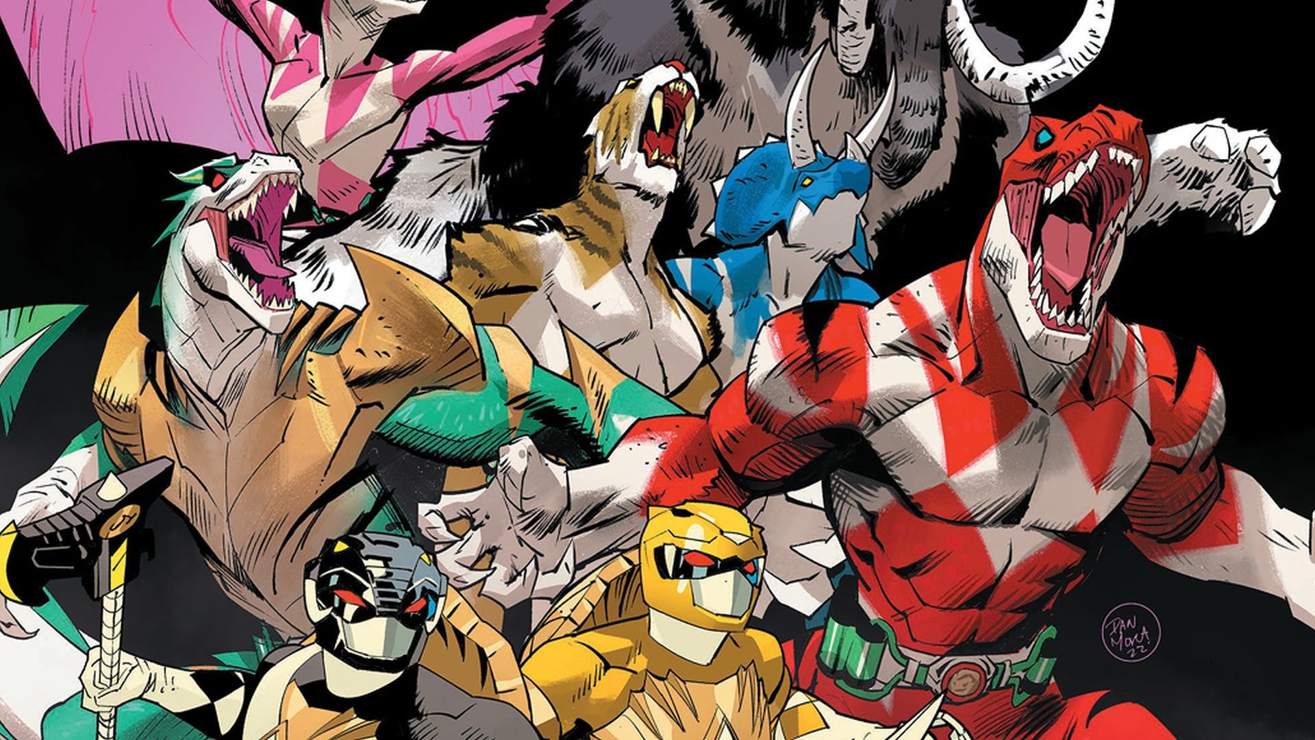 The fight rages on in Dimension X with MMPR/TMNT II #4