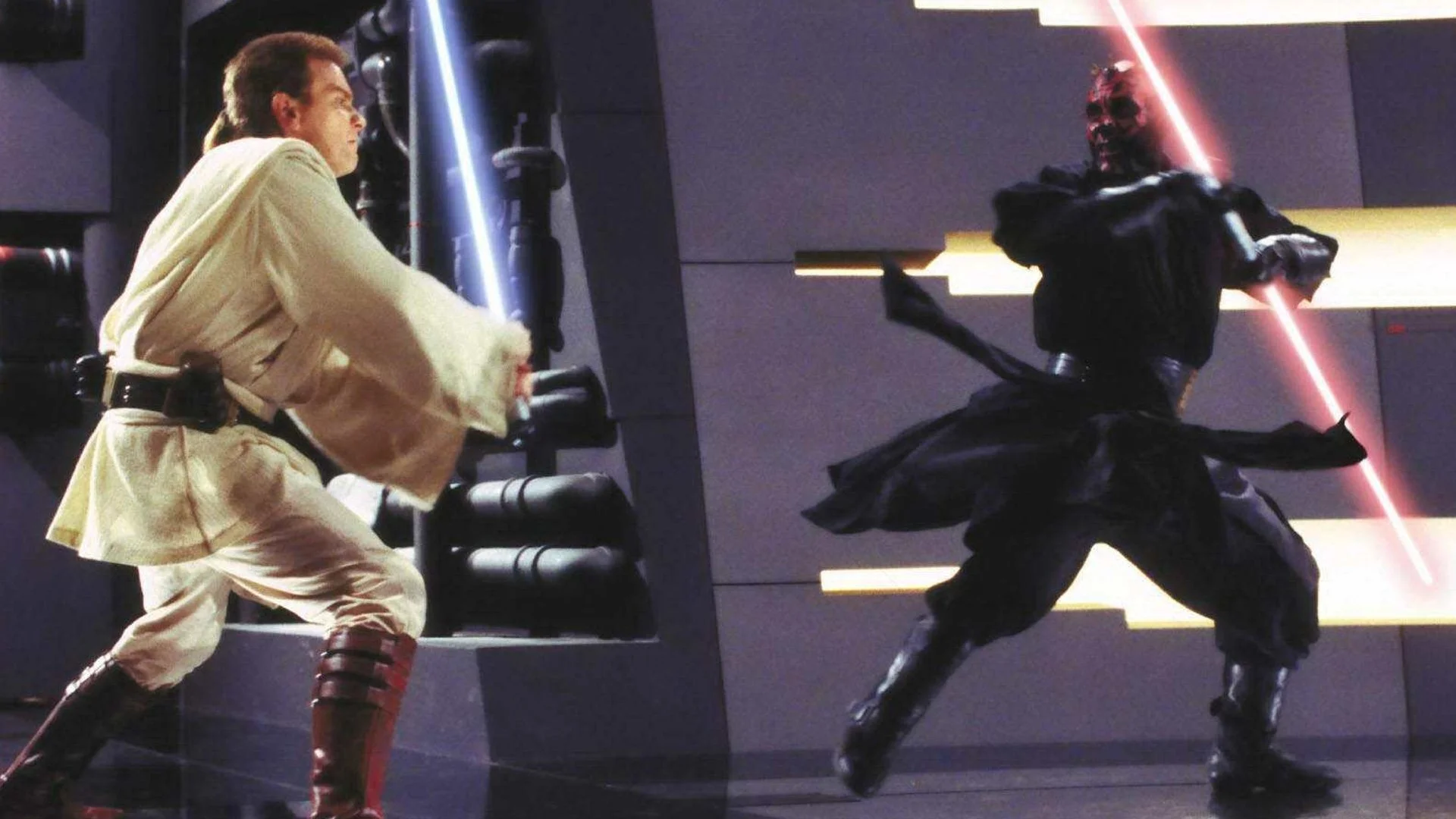 Ewan McGregor confirms that George Lucas slowed down the Obi-Wan duel with Darth Maul, “he was worried that people didn’t believe it”
