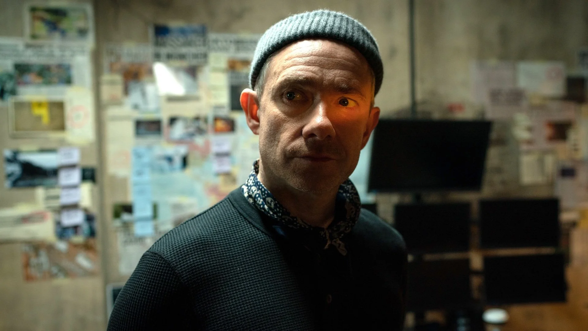Martin Freeman and Iin Armitage play in the psychological thriller The Adam Trials