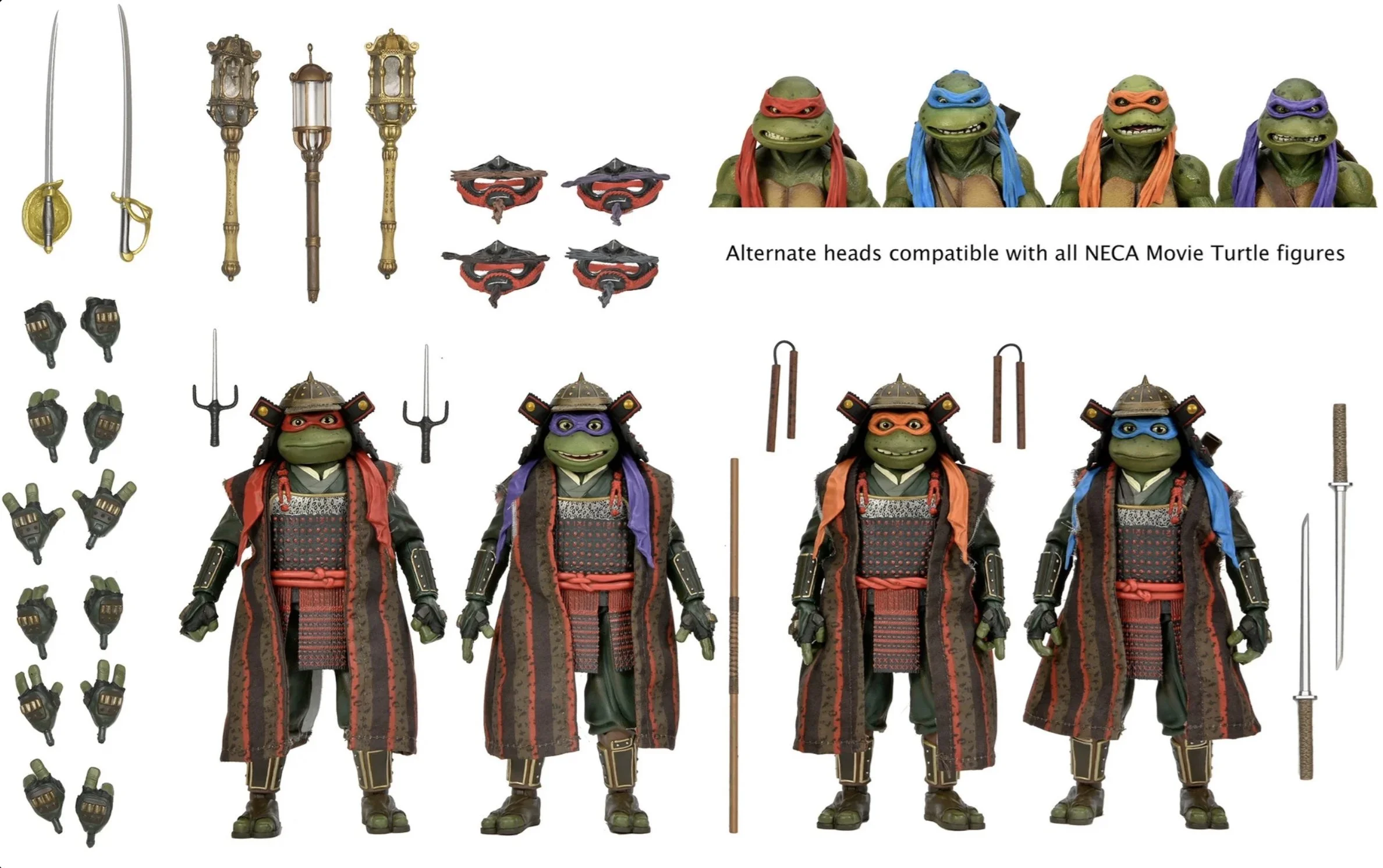 NECA Reveals TEENAGE MUTANT NINJA TURTLES III Movie Samurai Action ...