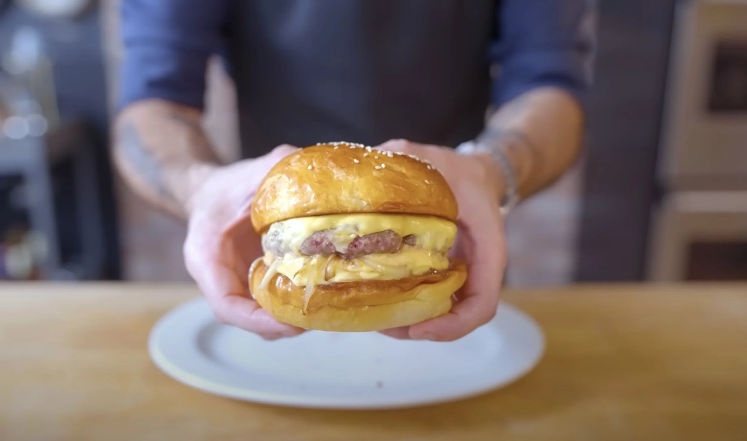 Binging With Babish makes the most delicious looking cheeseburger off the menu