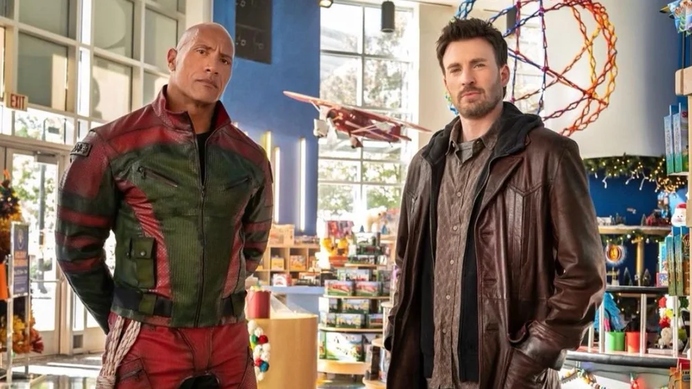 First Look at Dwayne Johnson and Chris Evans in The Christmas Action ...