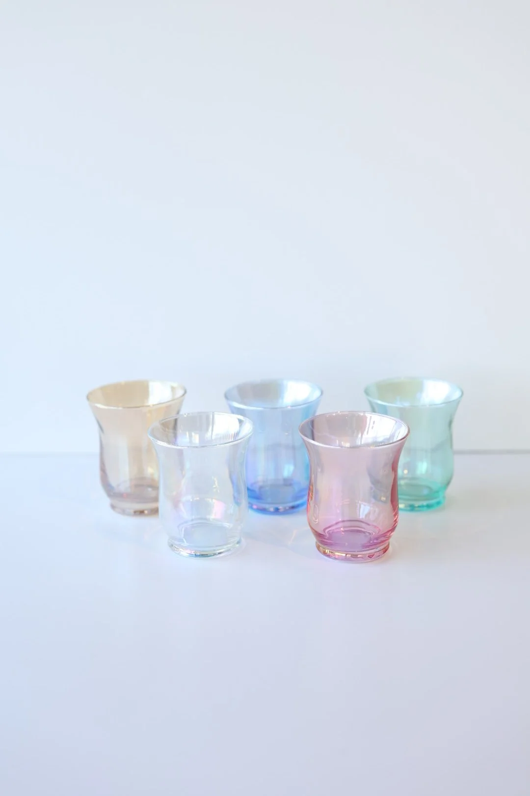 Fluted Iridescent  Votive Holders