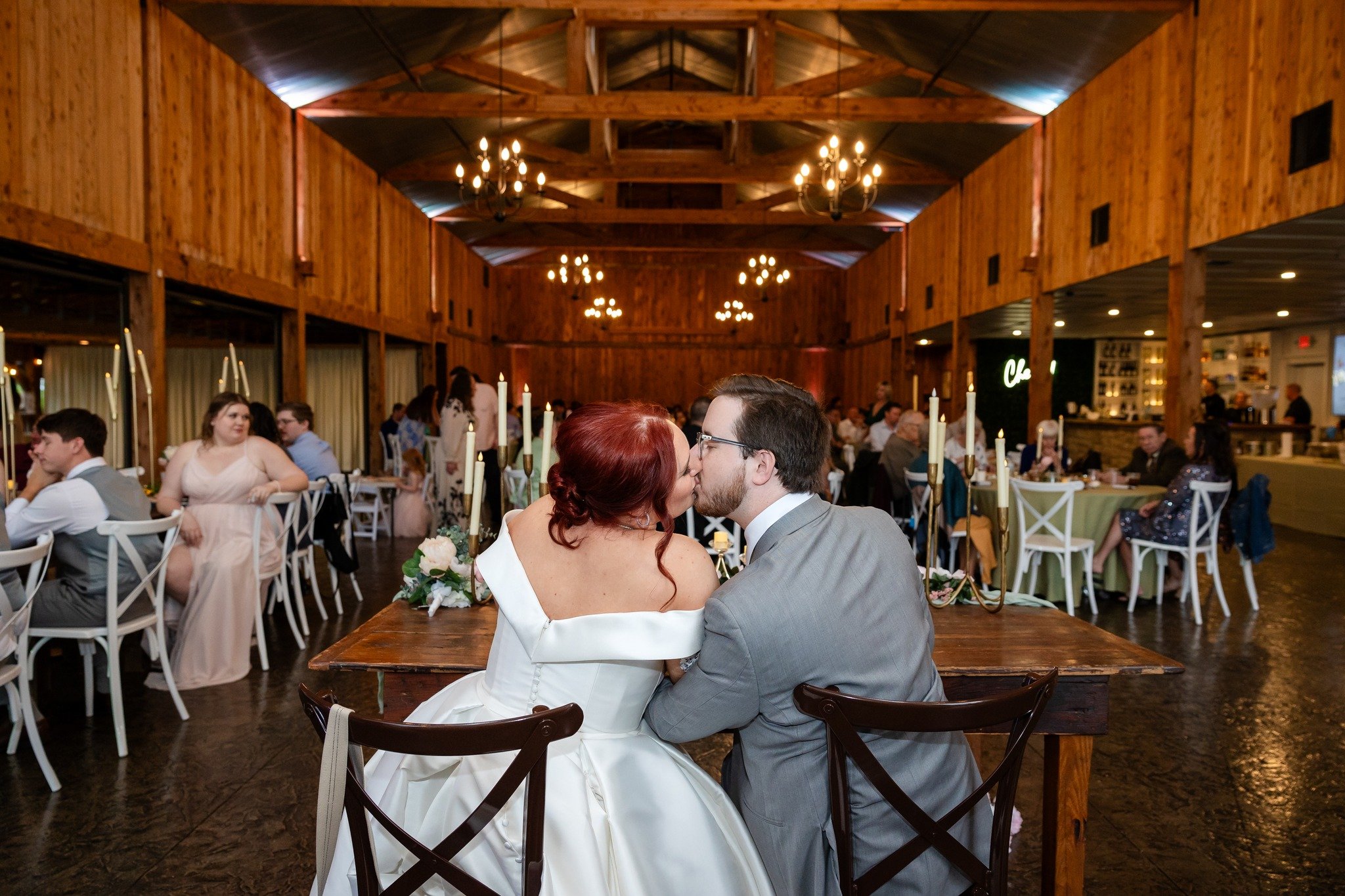 We love reception shots like this! 🤩

💕Wedding Vendors💕
Photographer: @GGStudiosByKristy
DJ + Photo Booth: @Big_Show_Productions
Catering: @PappysSmokehouse
Wedding Venue: @HaueValley

 #missouriweddingvenue #charmingwedding #StLouisWeddingVenue #