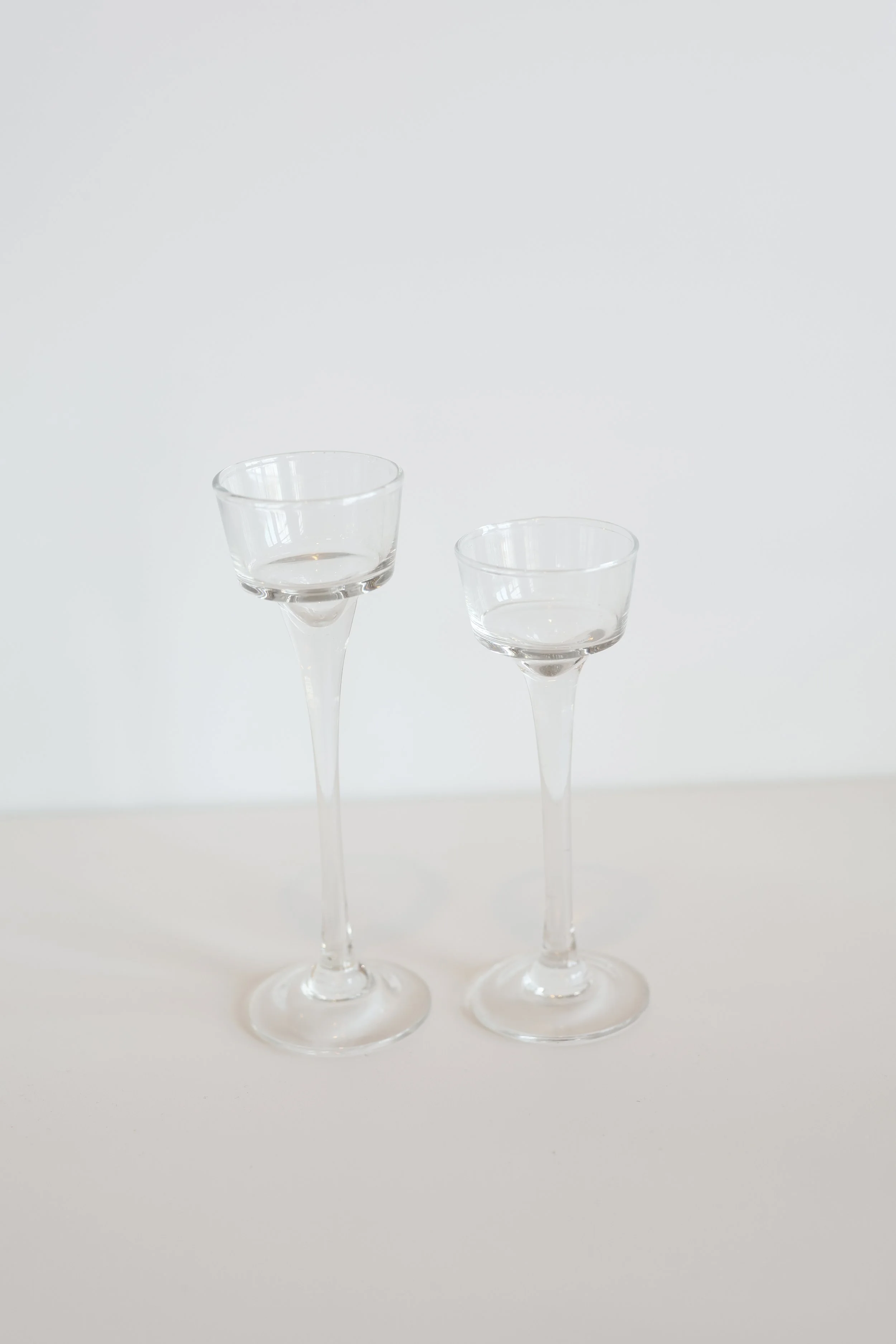 Clear Long-Stem Tea Light Holders