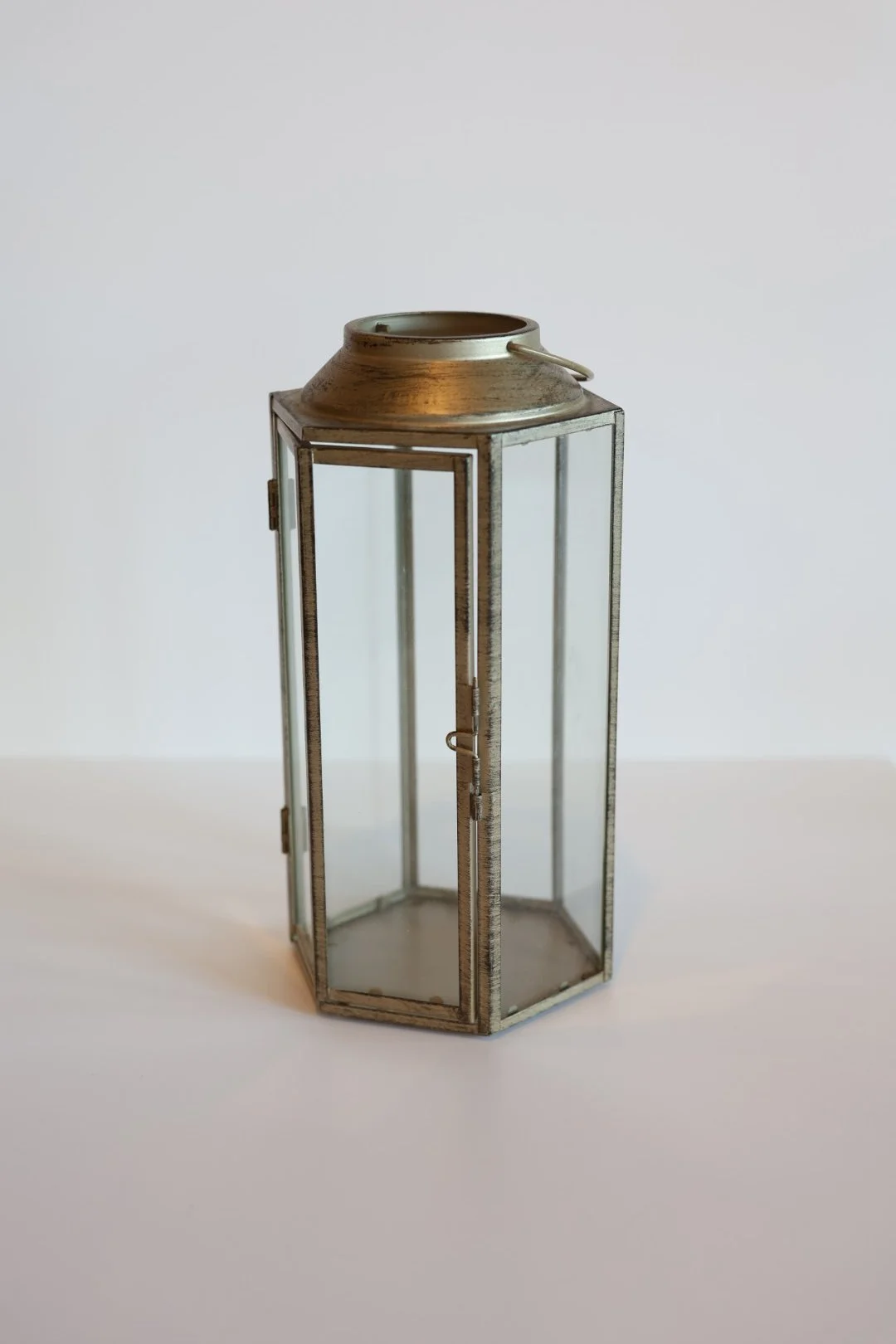 Large Gold Metal and Glass Lanterns