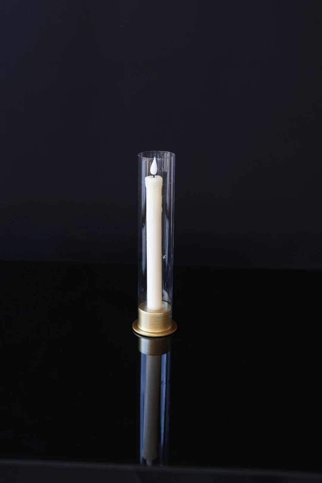 Short Single Taper Holder - Clear/Gold