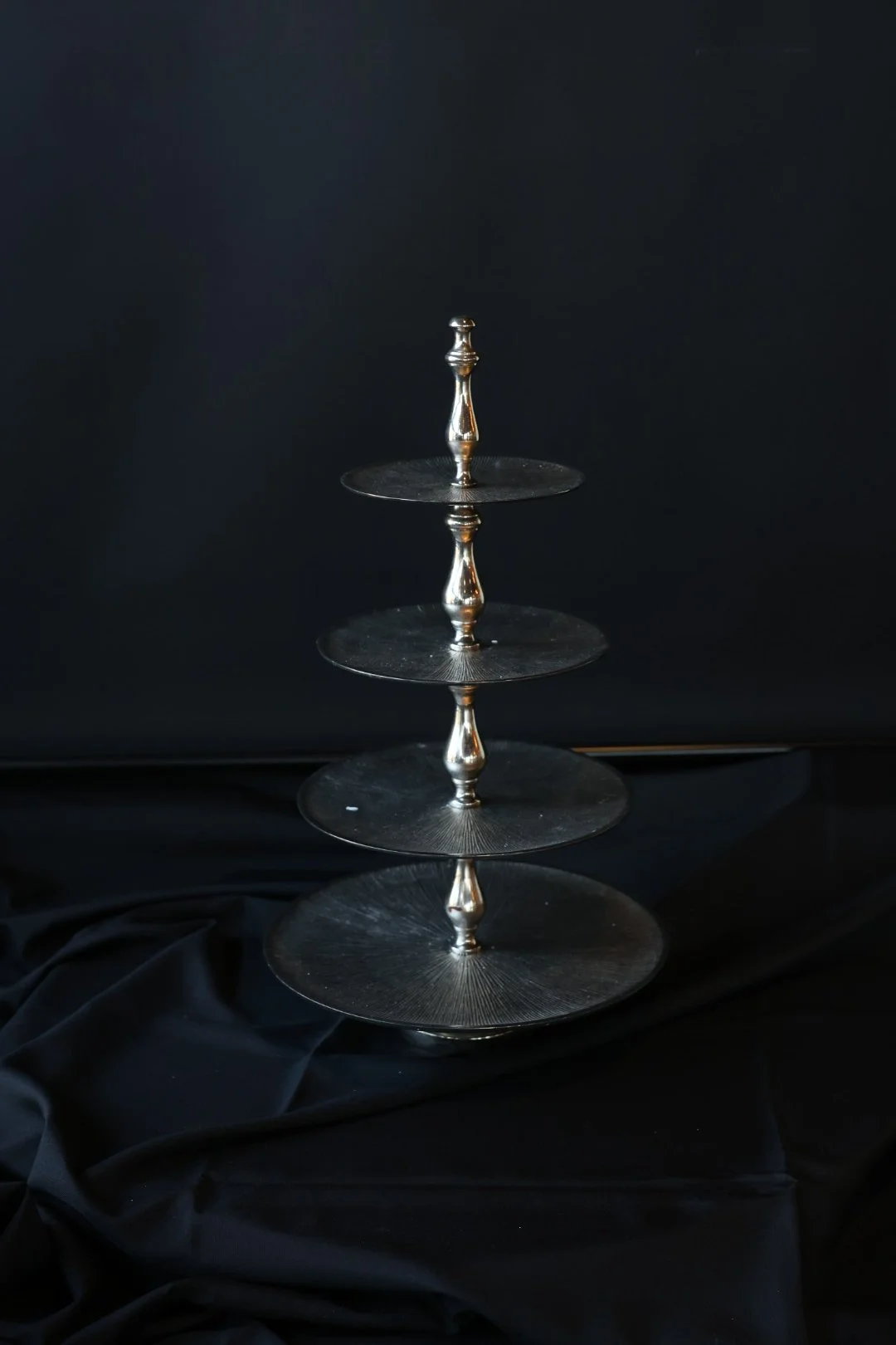 Silver 4 Tier Dessert Stand