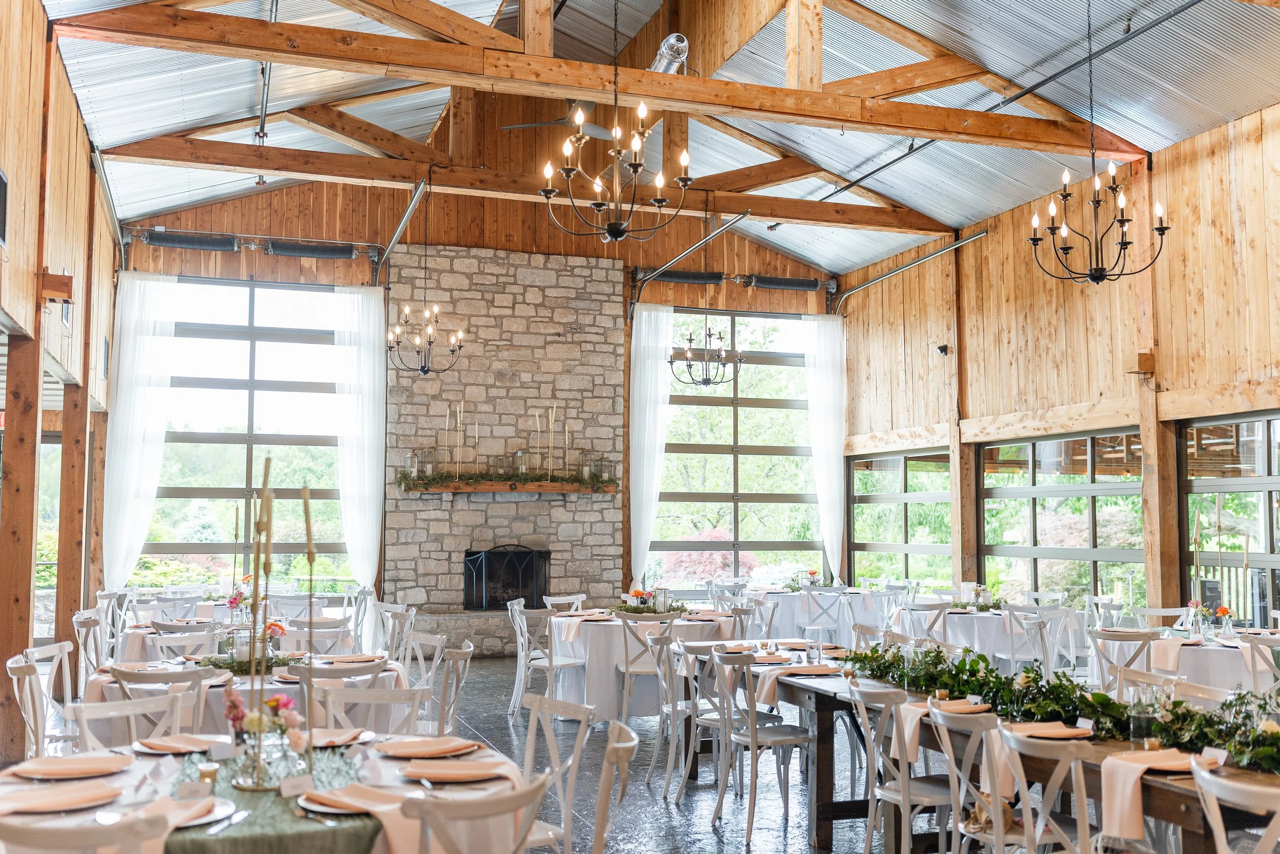 Glass Wedding Reception Space