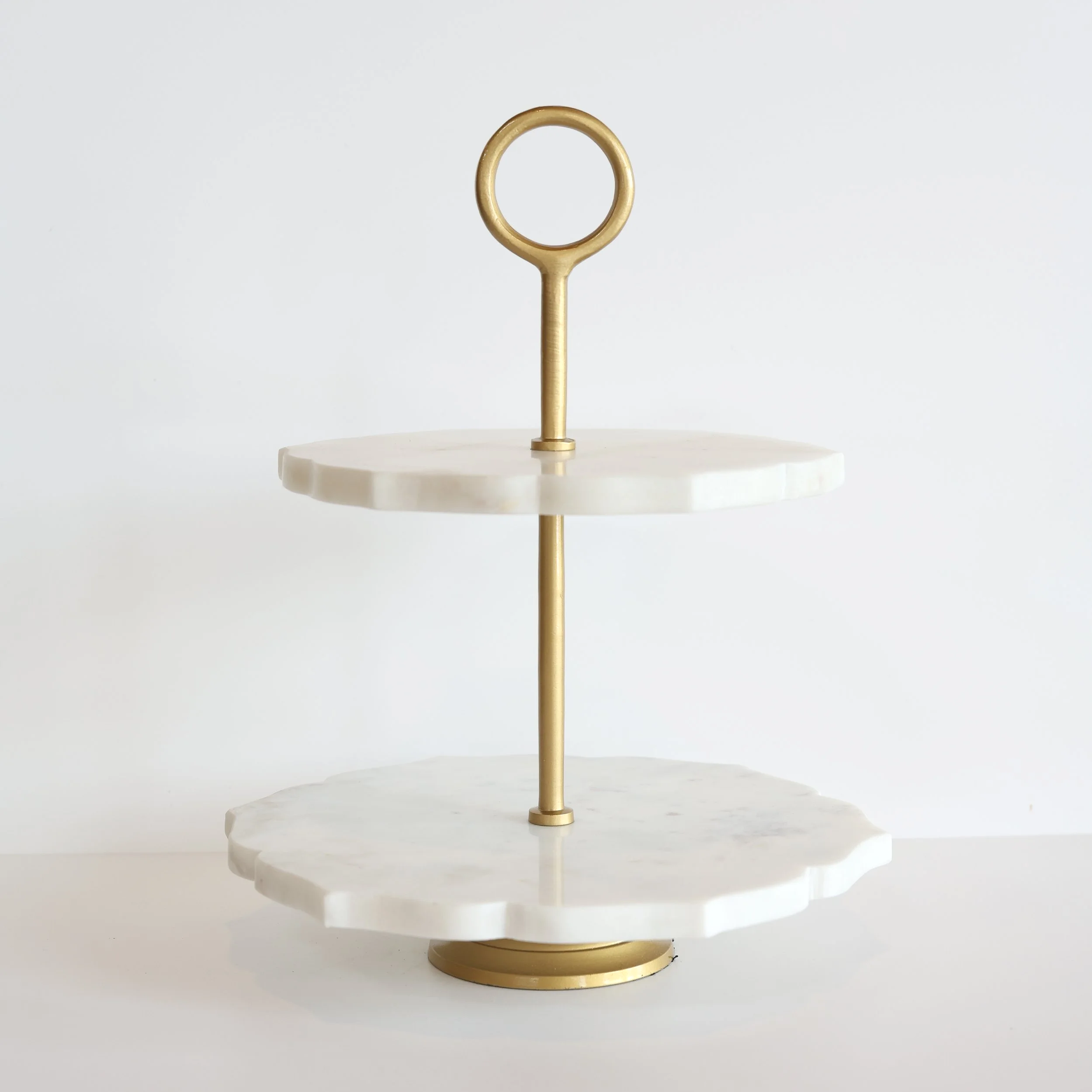 2 Tier Marble Dessert Stand