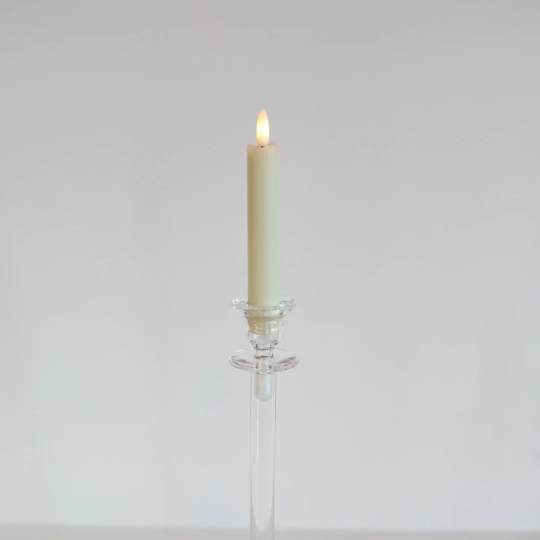Short Ivory LED Taper Candles
