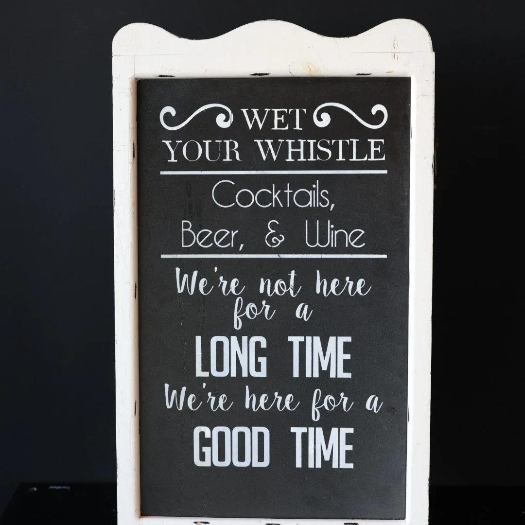 White Chalkboard Bar Sign (Blank on other side)