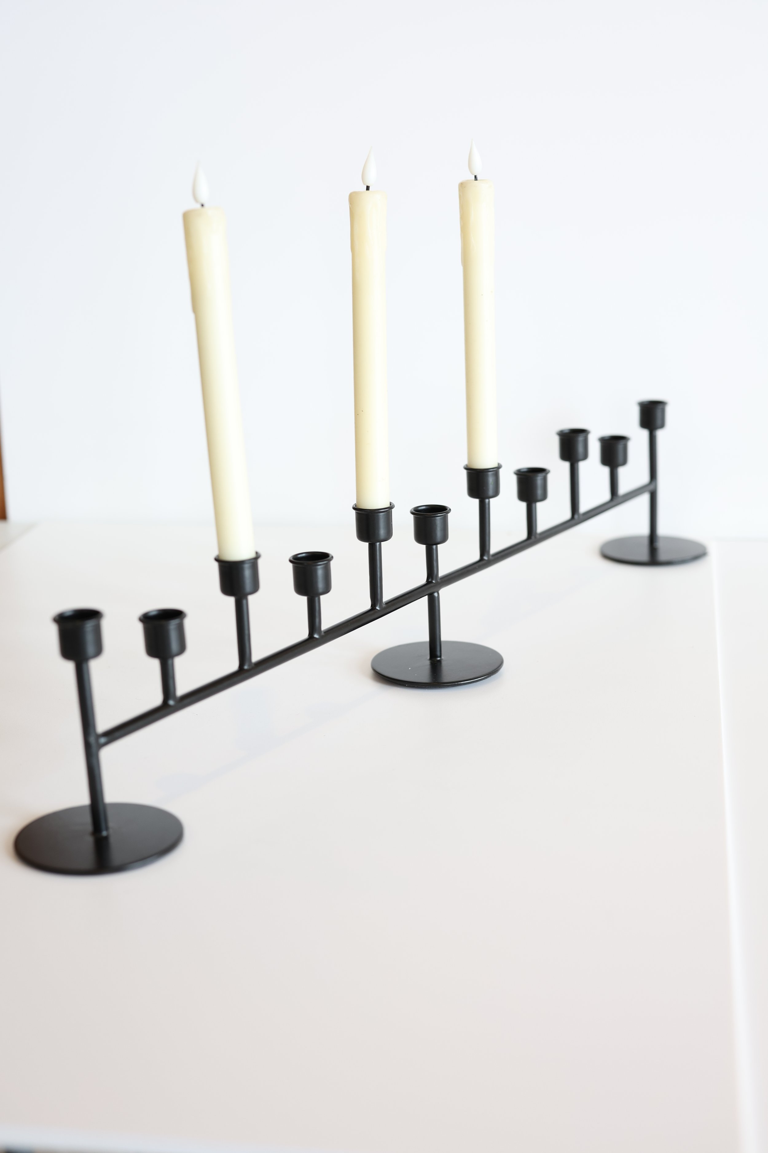 Straight Taper Candelabra - Black