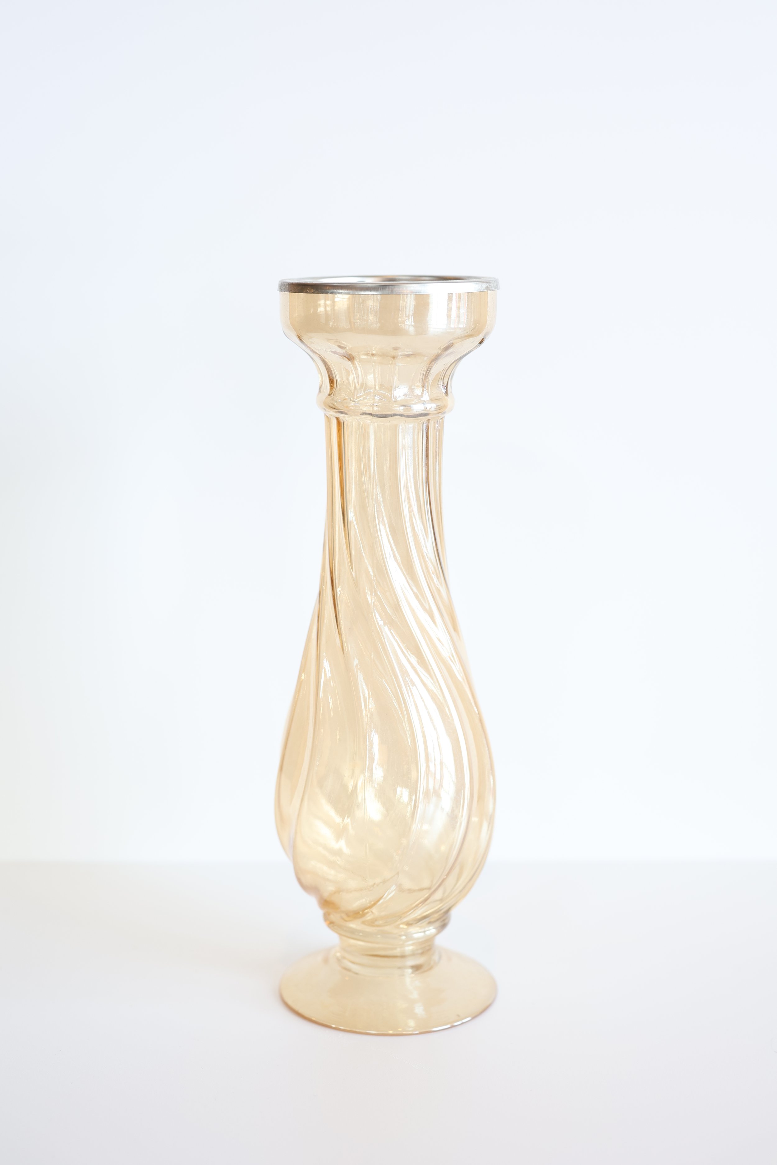 Light Amber Pillar Candle Holder