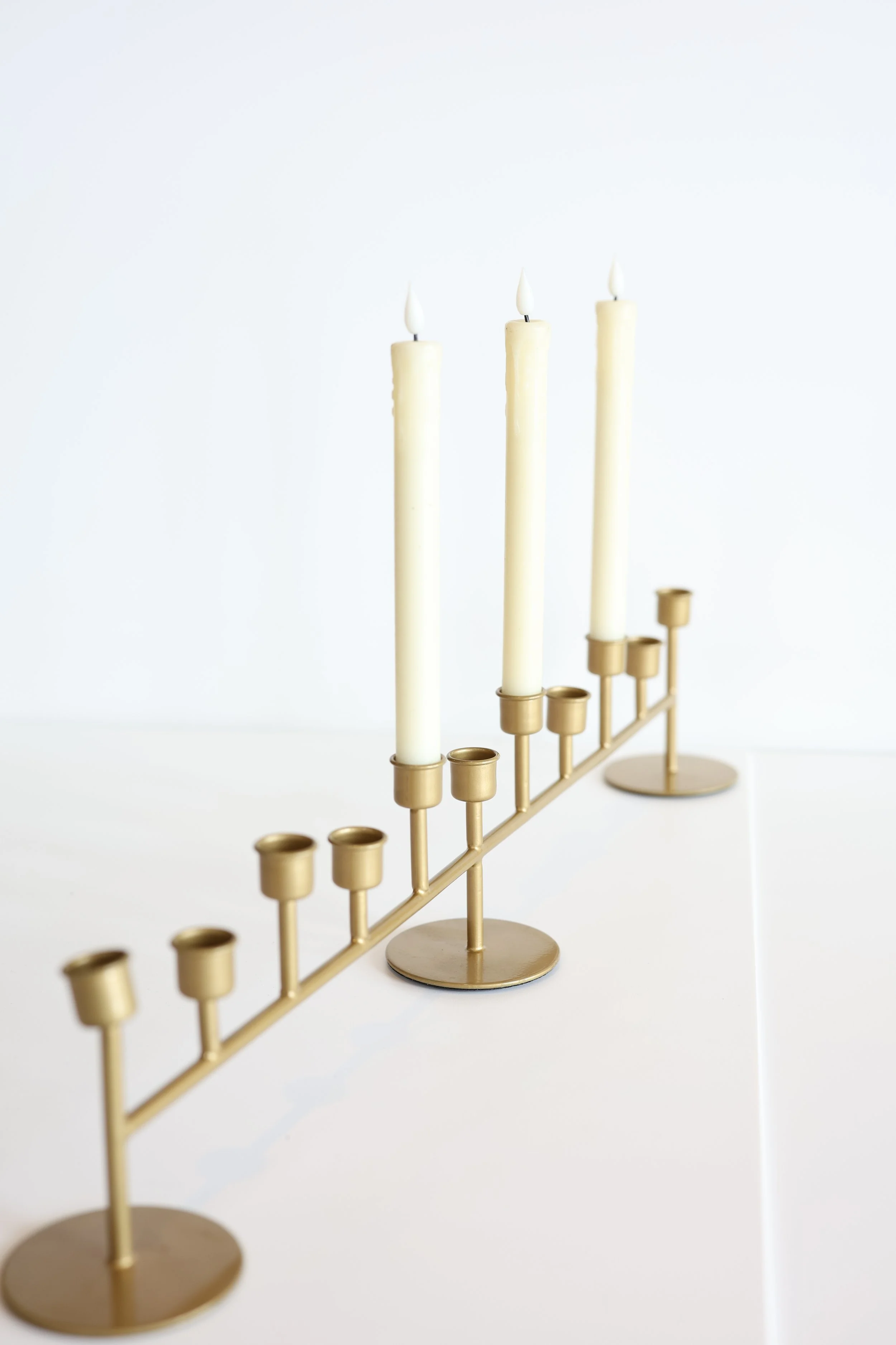 Straight Taper Candelabra - Gold