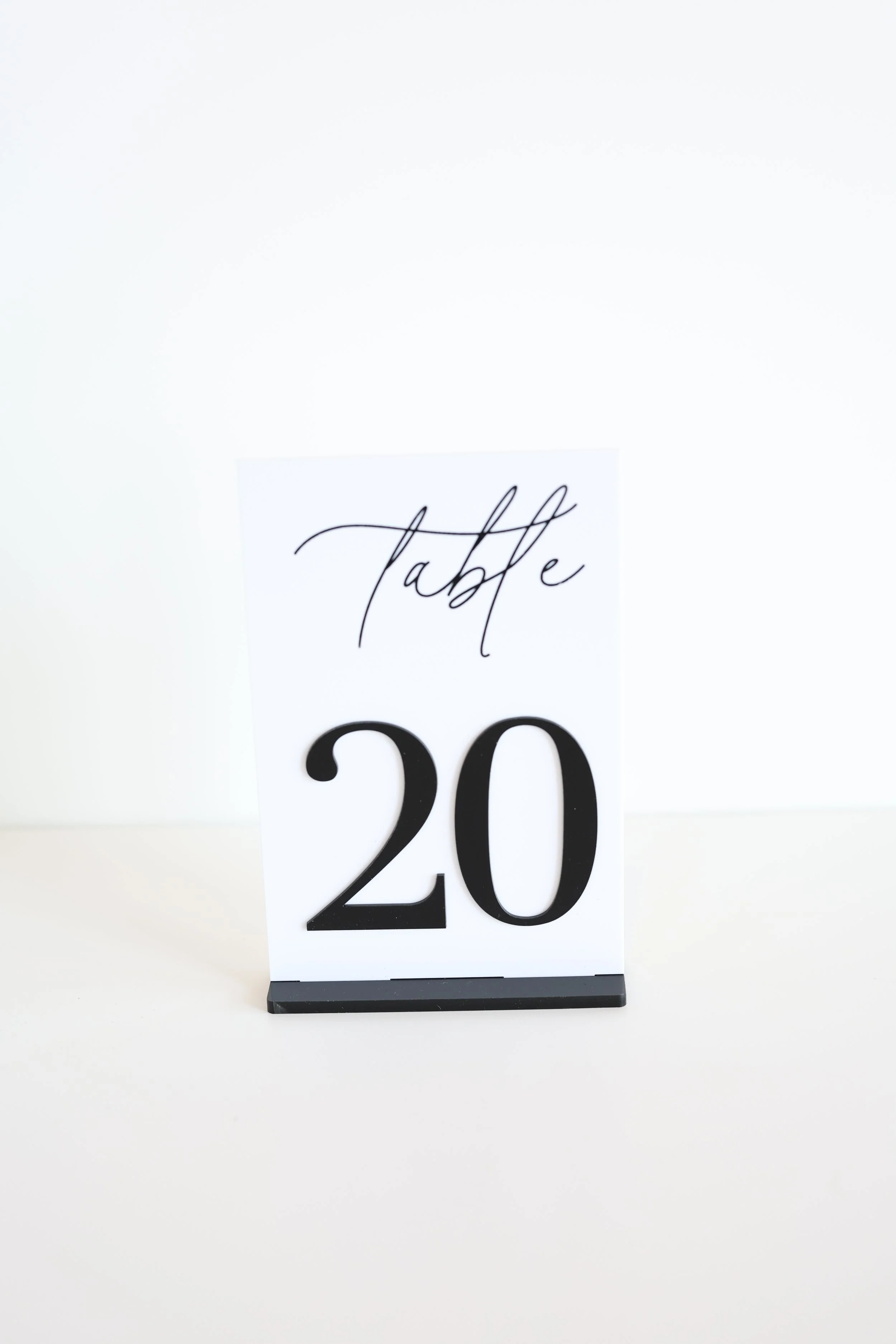 White with Black Accents Table Numbers
