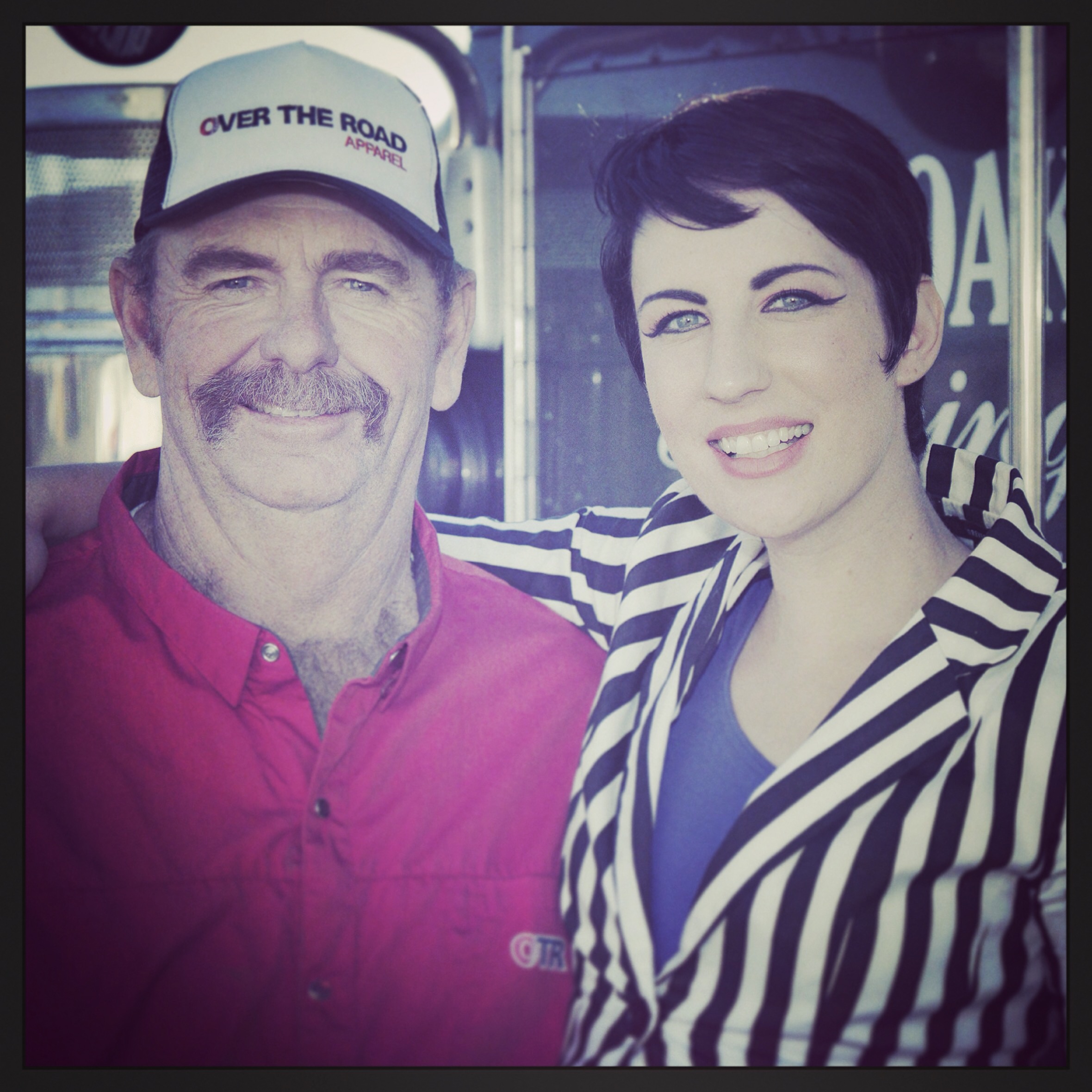 Driver Joe Holyoak and I at the OTR Photoshoot last April.