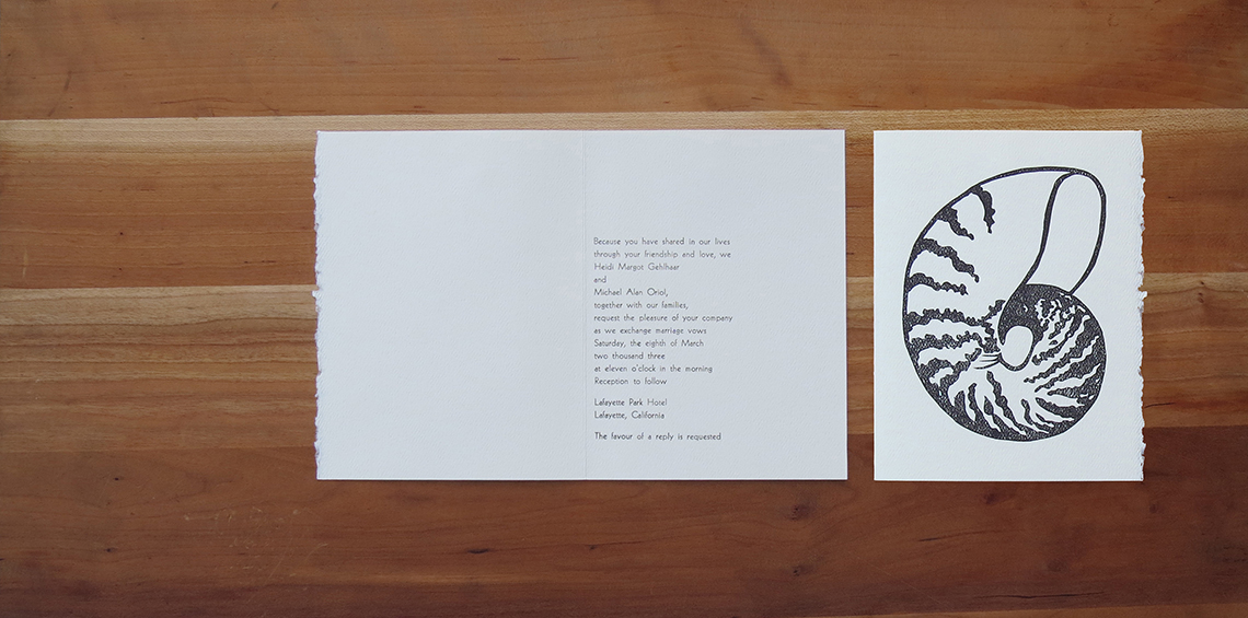 1-color wedding invitation. 2003