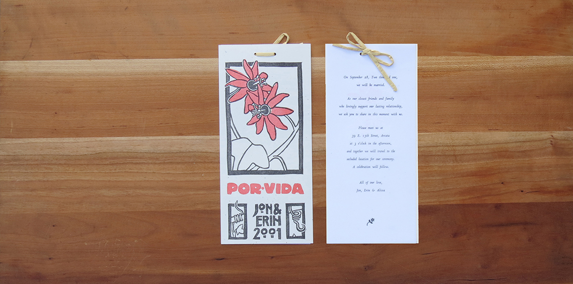3-color wedding invitation. 2001