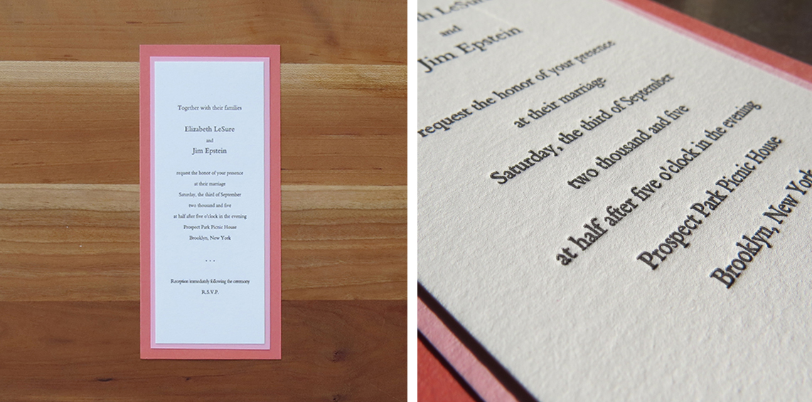 1-color wedding invitation. 2005