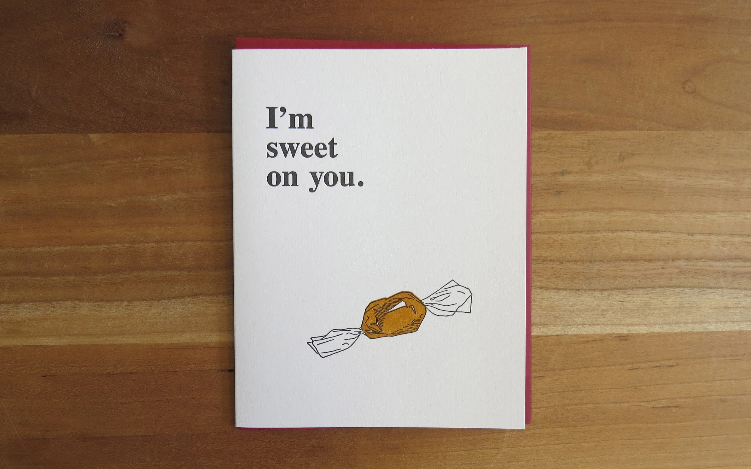 Hum Yum - A2 card, 2 colors. 