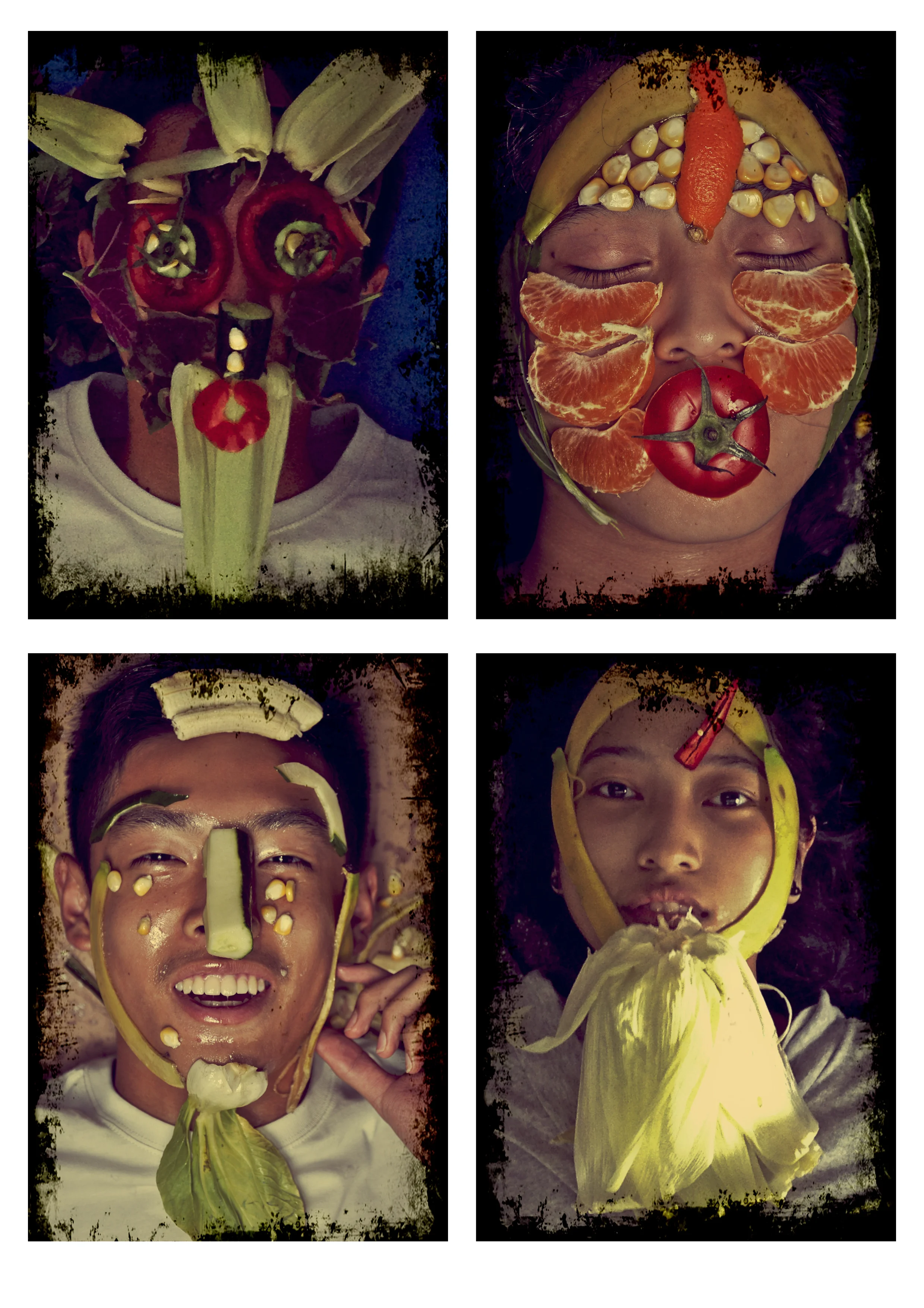 Arcimboldo Inspired Portraits by students in the CAS Photography Club at Alcanta International IB College, Guangzhou