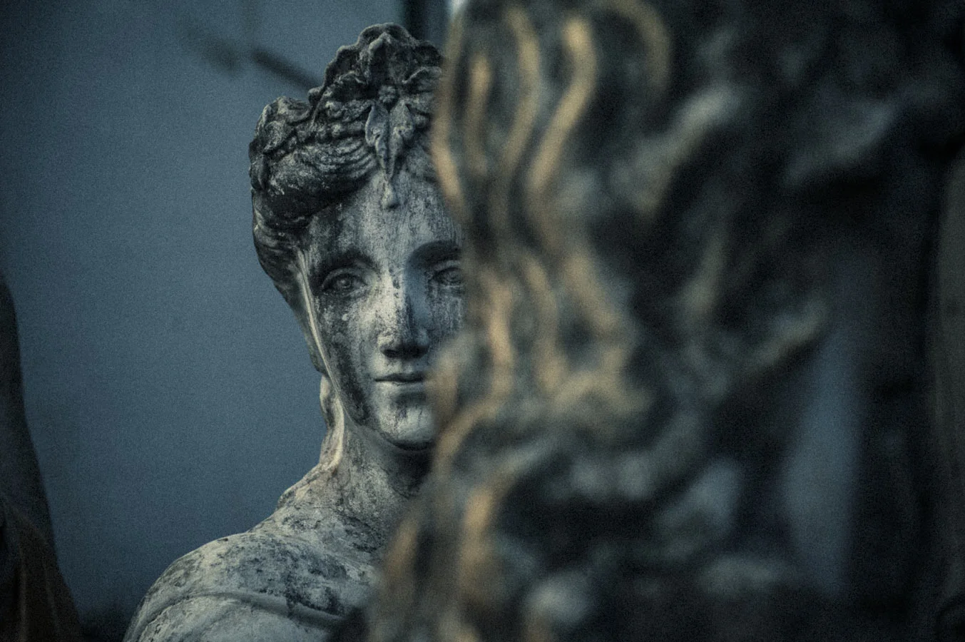 Silent Vigil, a statue's gaze in the grounds of The House of Success.