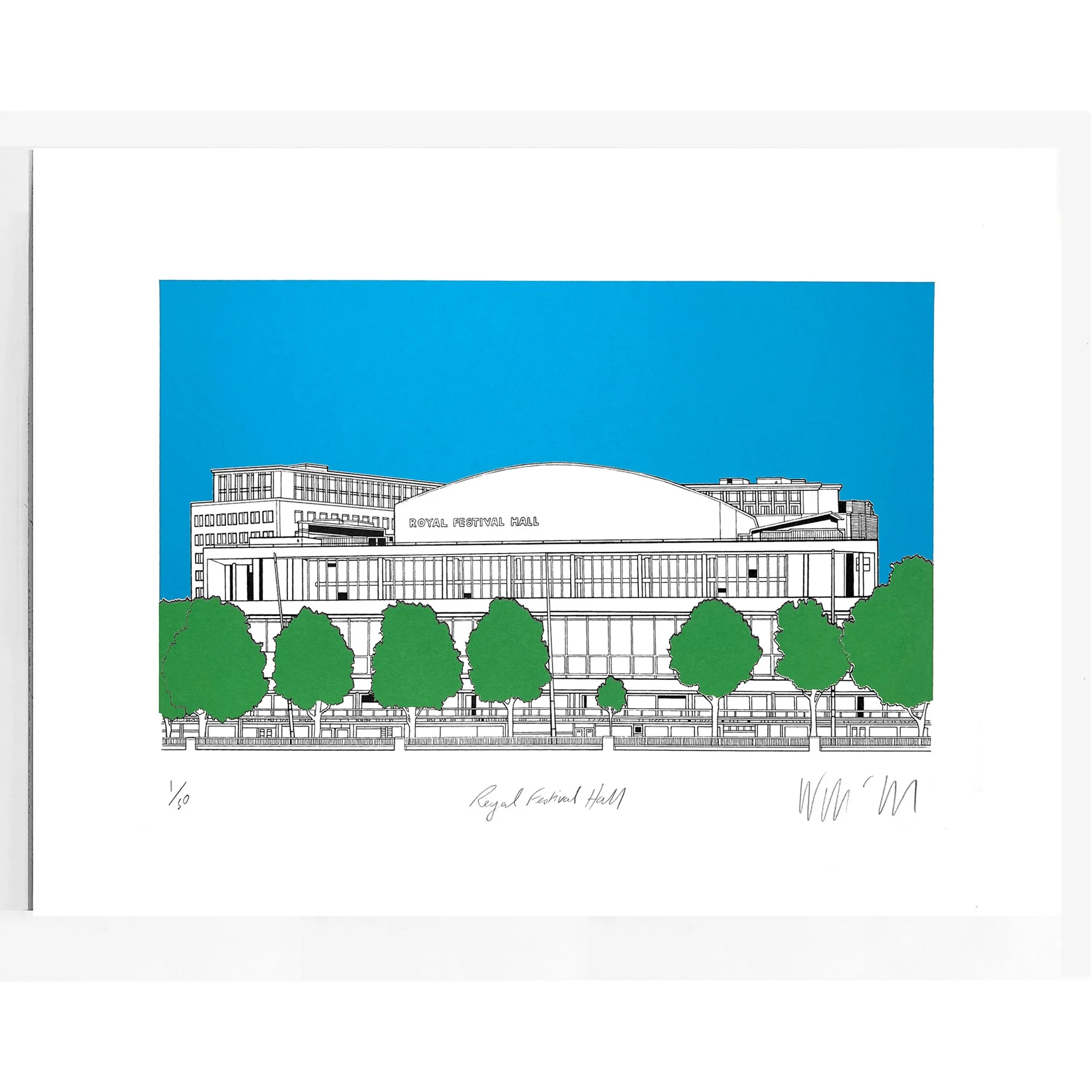 Royal Festival Hall Blue and Green Unframed.jpg