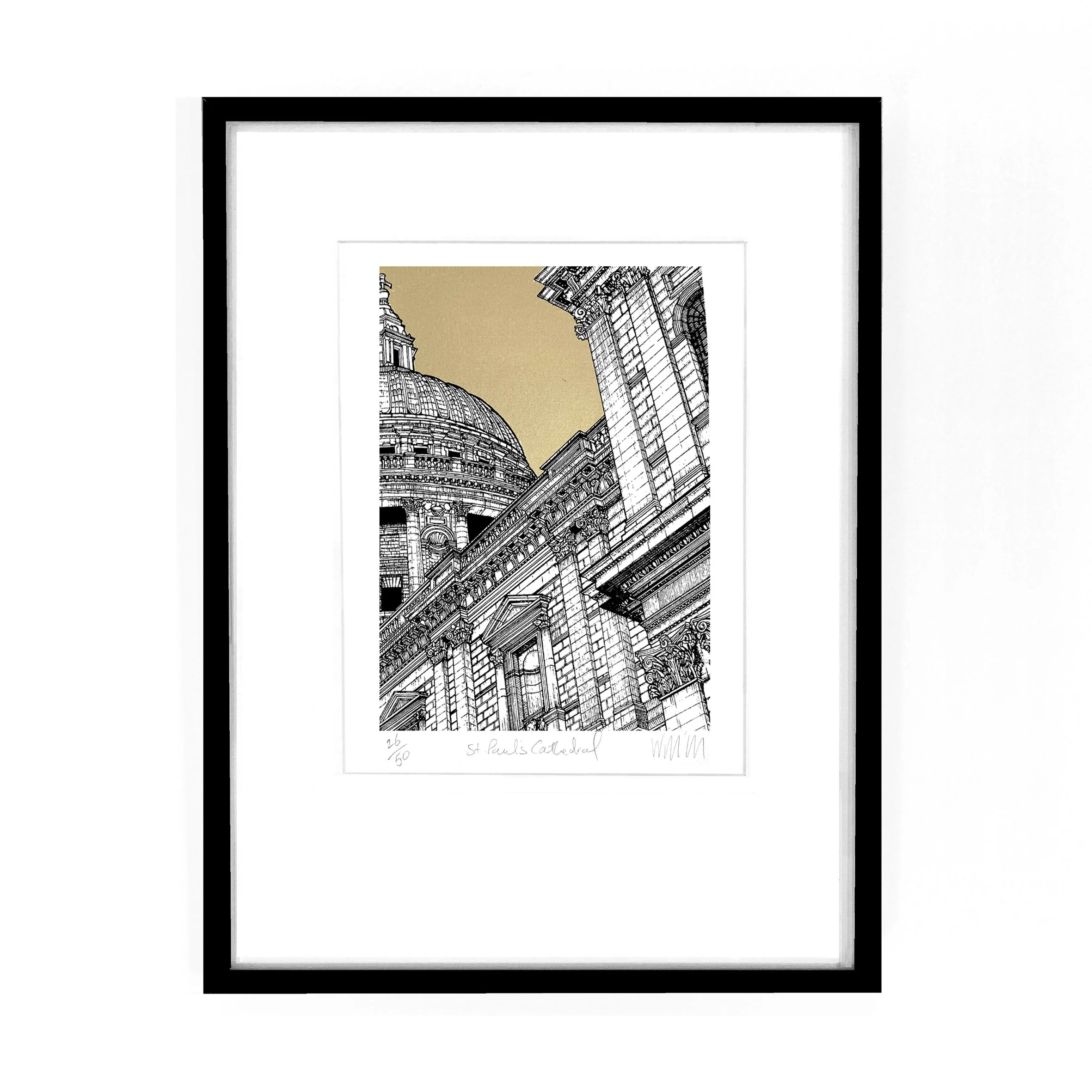 St Pauls Cathedral, London Framed Warm Gold 2025.jpg