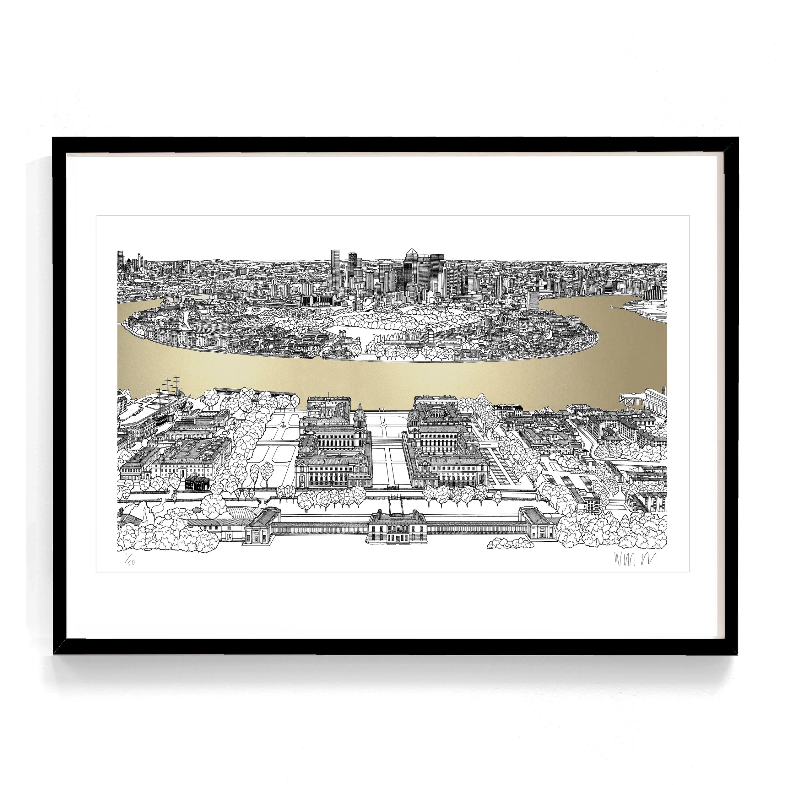 Greenwich from Observatory Hill Framed Black.jpg