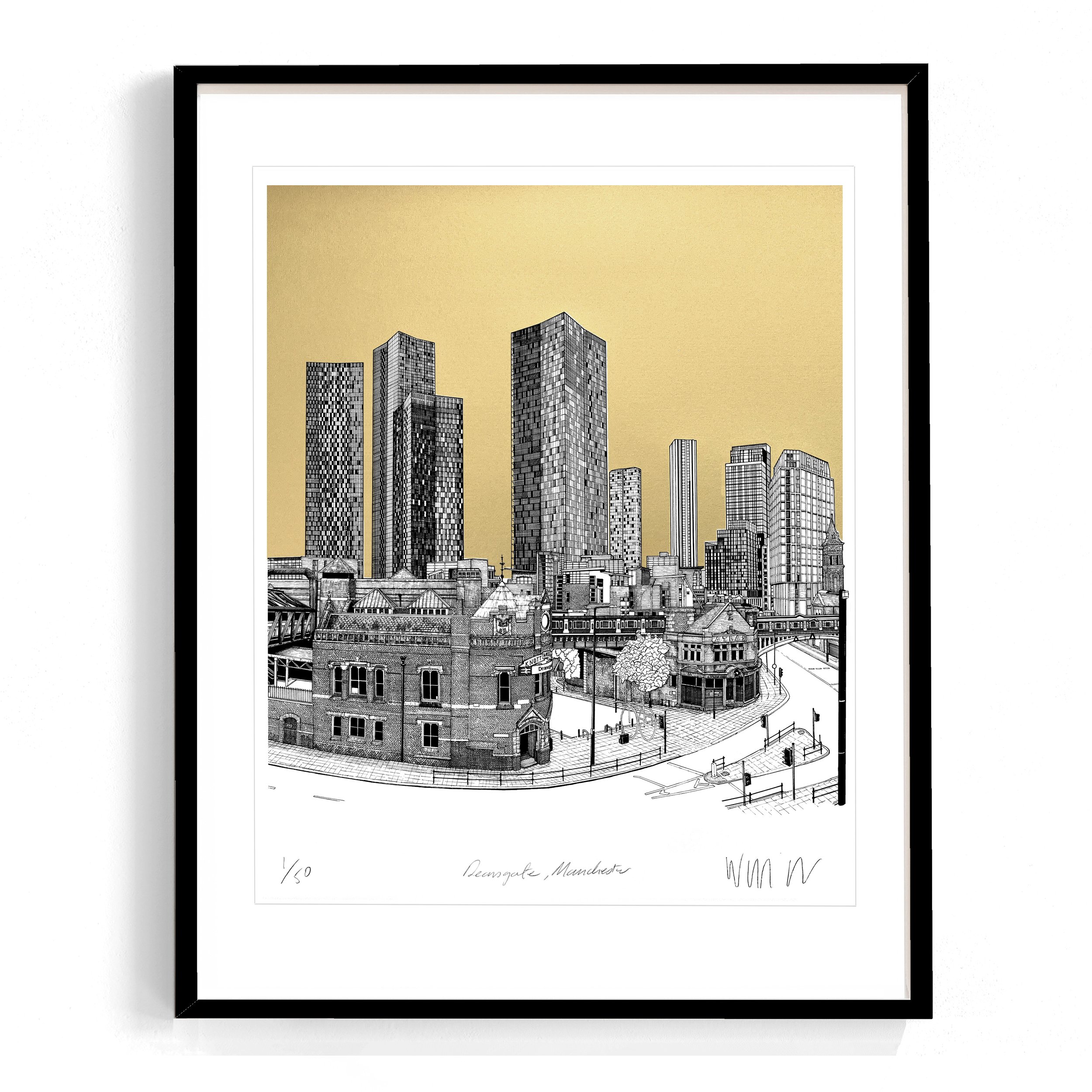 Manchester Deansgate Rich Pale Gold Will Clarke CROP Framed.jpg