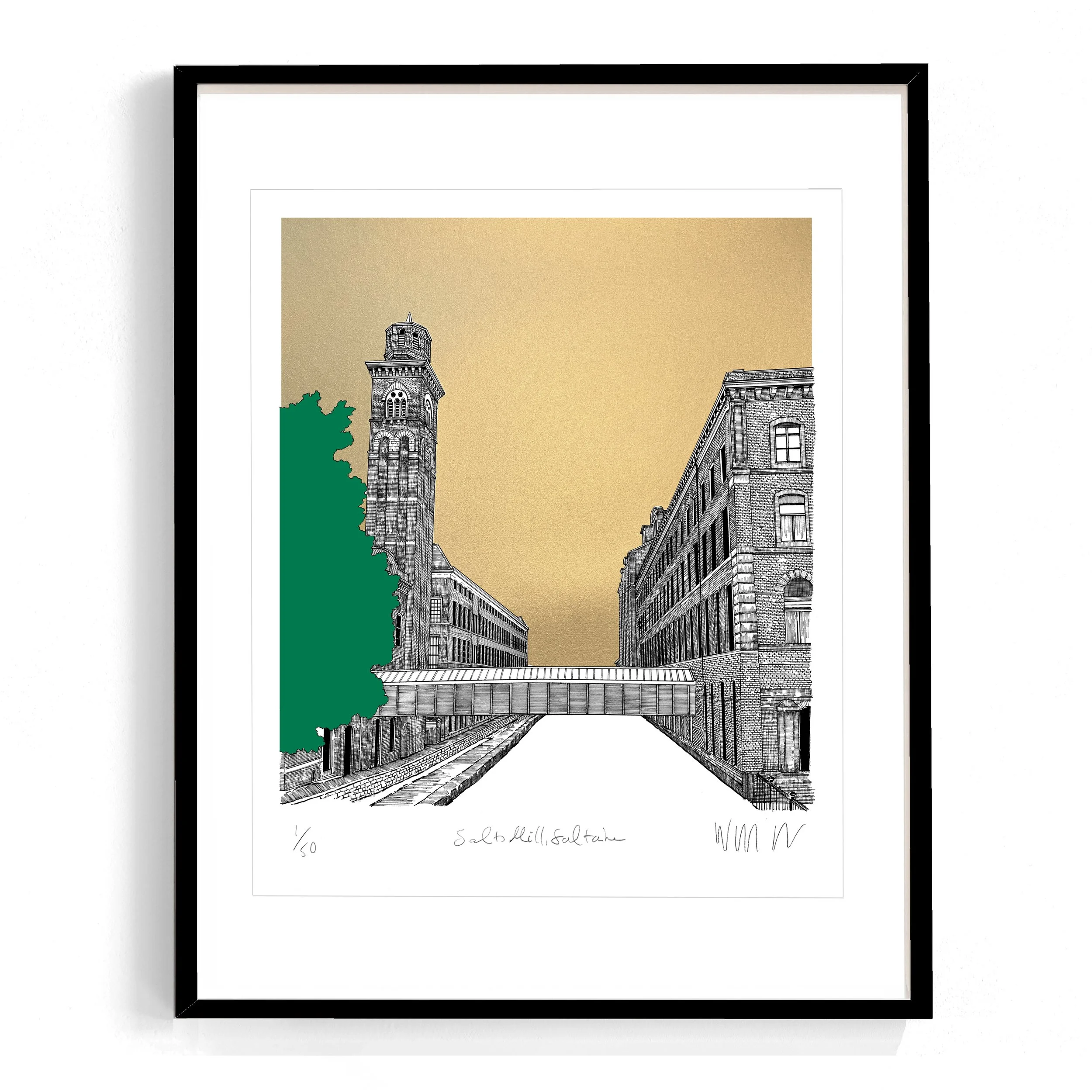 1. Salts Mill Screen Print Framed Image Will Clarke.jpg