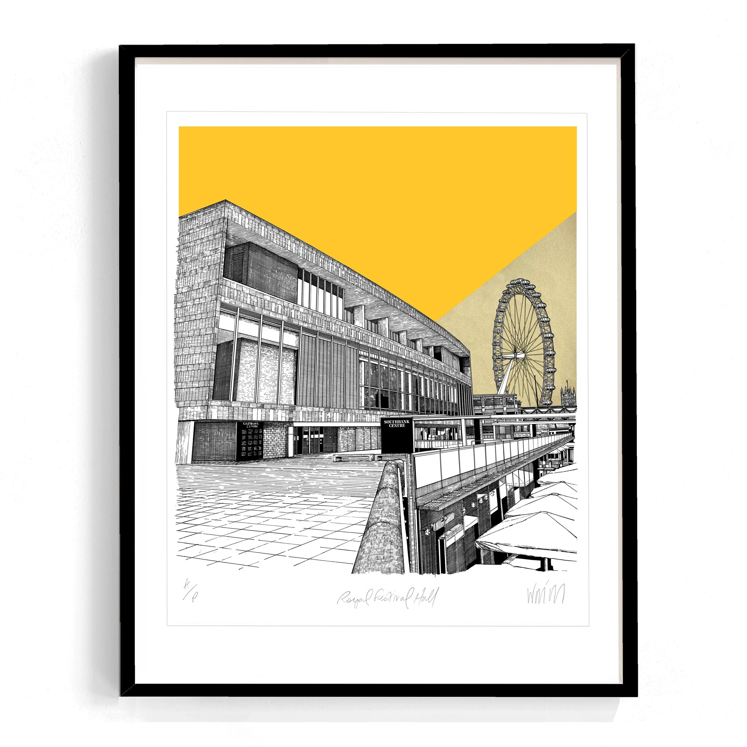 Royal Festival Hall Yellow Framed white background.jpg