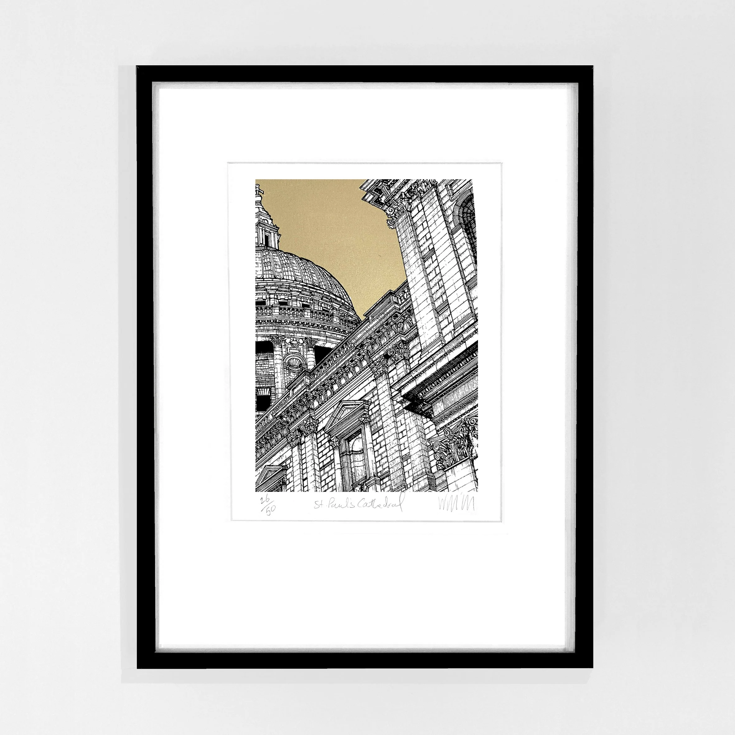 St Pauls Cathedral, London Framed Warm Gold 2025.jpg