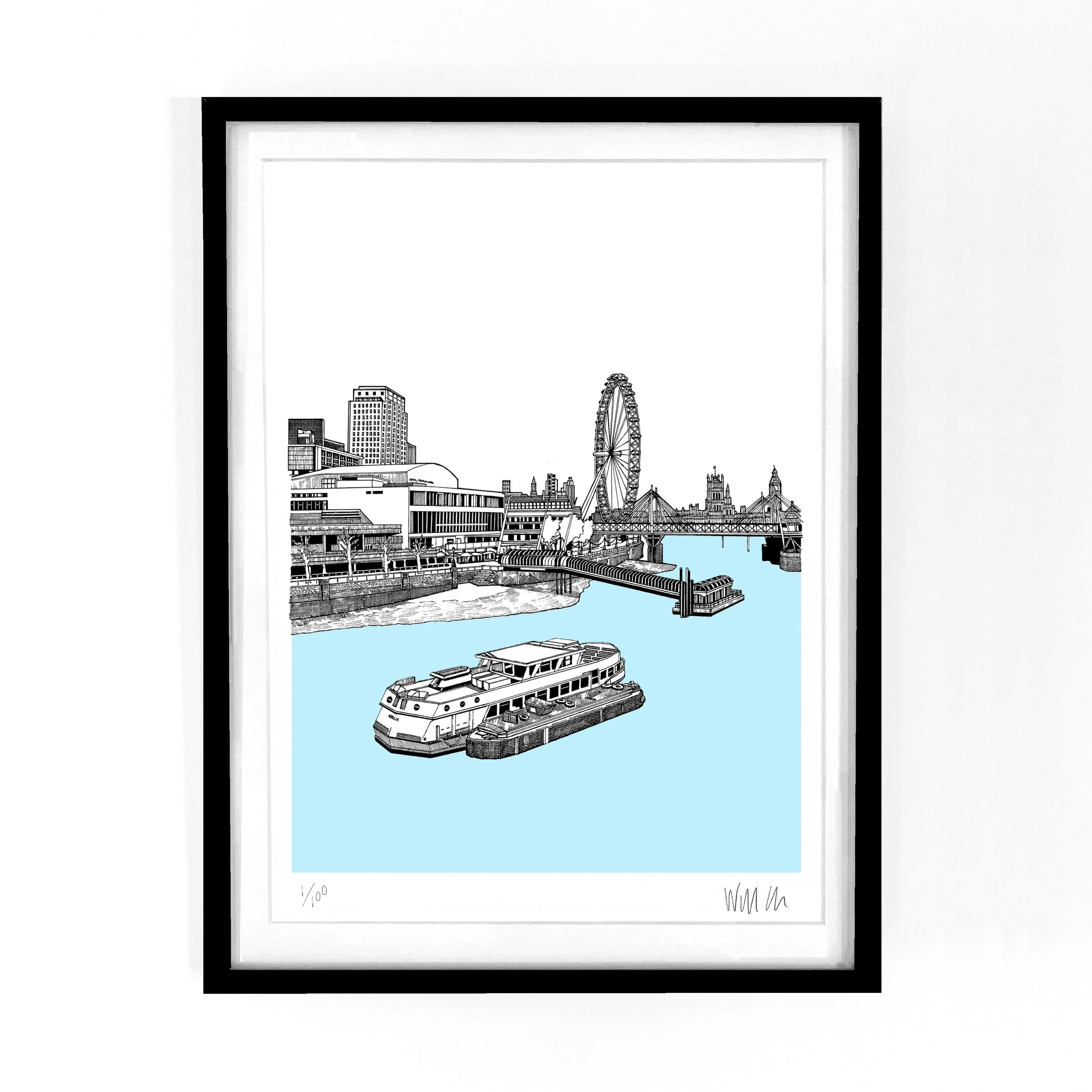 View from Waterloo Bridge Framed Will Clarke.jpg