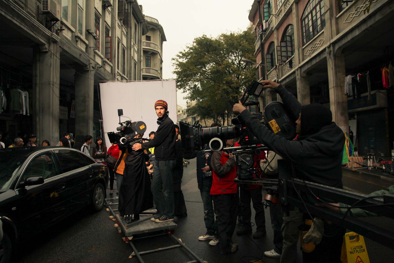 Operating a shot on the set of Inseparable. (c) Colordance Pictures