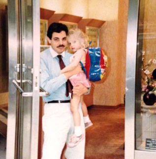 Rachel with Dad in the early days