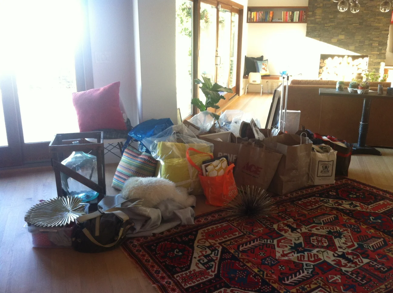 The shopping mess preceding a fabulously styled home.