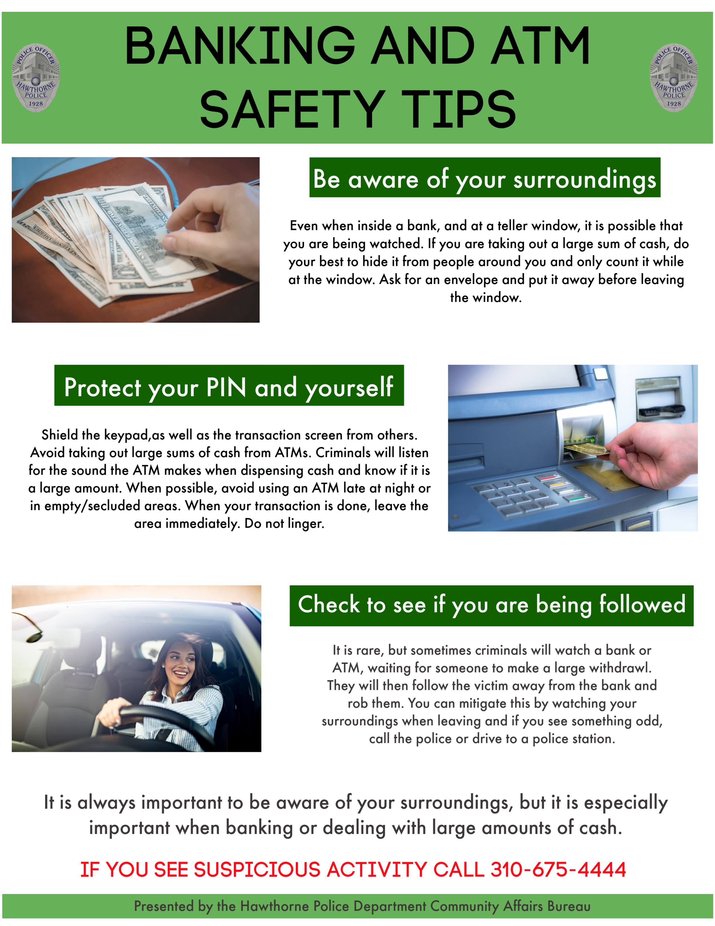 bank and atm safety hawthorne police