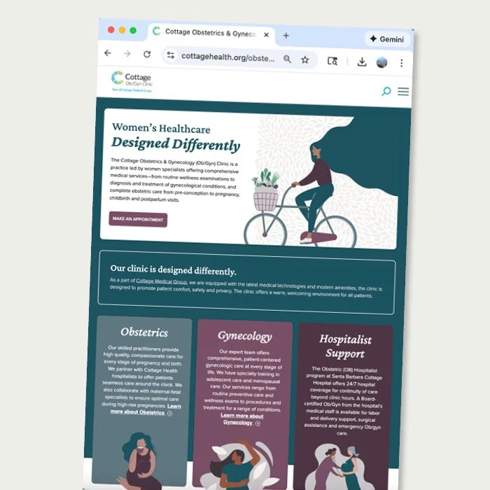 Custom web design and art direction for new health care clinic