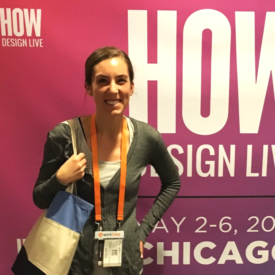 Kristen attending HOW Design Live conference for graphic design professionals